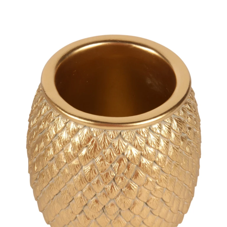 Schuppen-Vase - 9,5 cm - Gold - Kunstharz