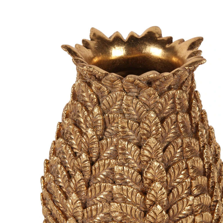 Vase Blätter - 21 cm - Gold - Kunstharz