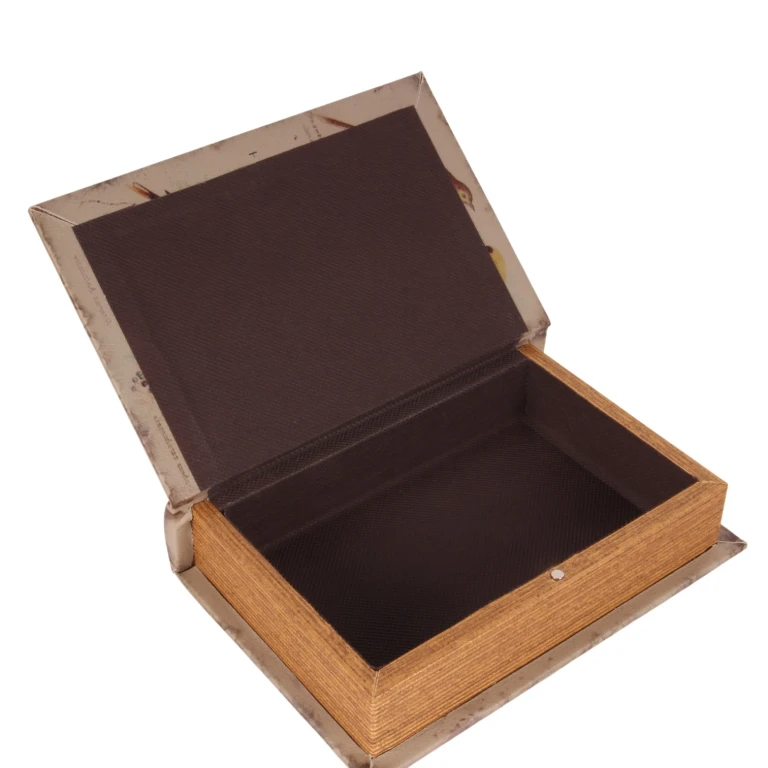 Aufbewahrungsbox in Buchform - 20 cm - beige - Kunstleder - 1 Stück