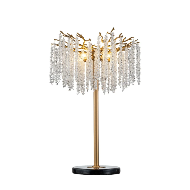 Tischlampe Waterfall - Gold - Eisen und Glas - 85 cm