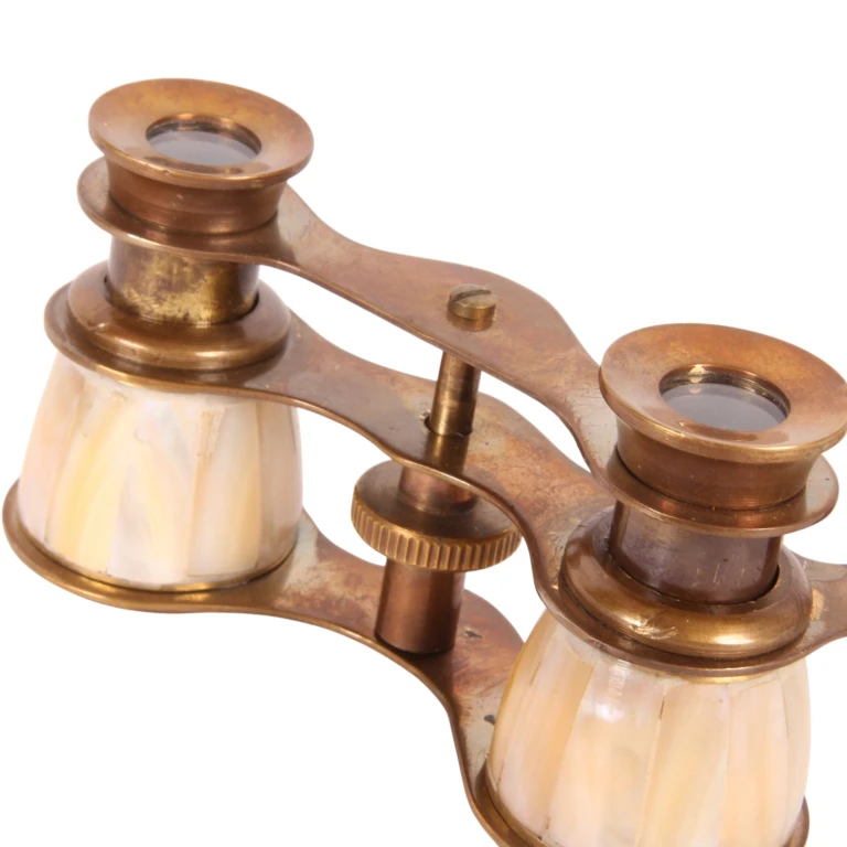 Dekoratives Fernglas – Gold/Weiß – Messing – 18 cm