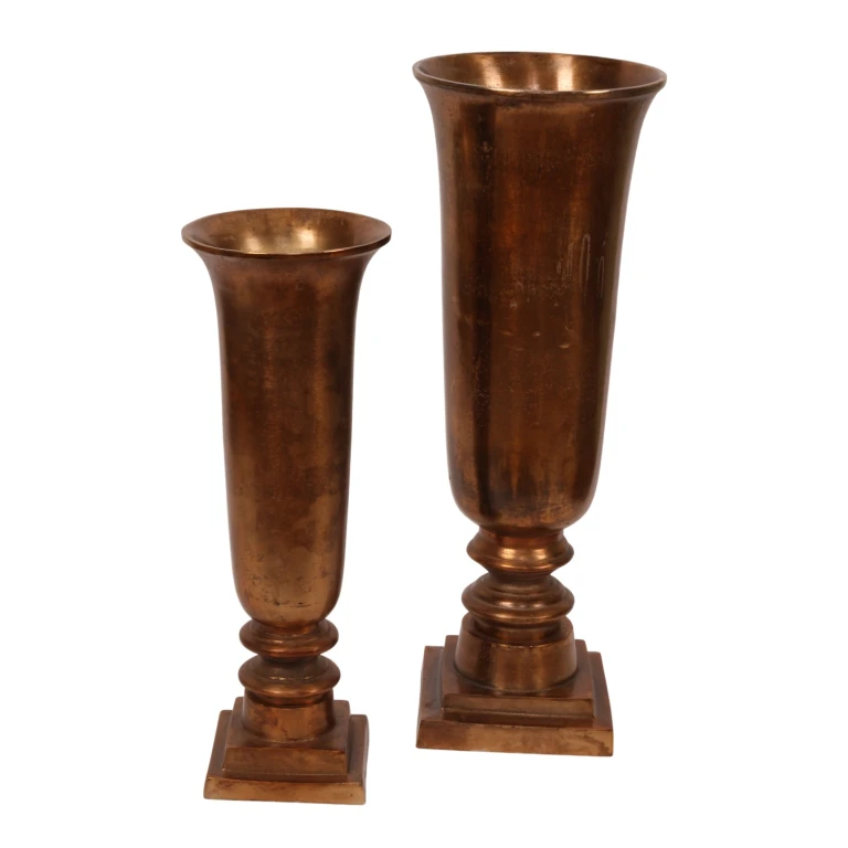 Vase - 49 cm - antikes Bronze - Aluminium