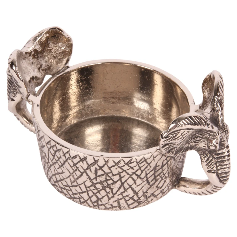 Flaschenhalter Elefant - 9 cm - silber - Aluminium - 1 Stück
