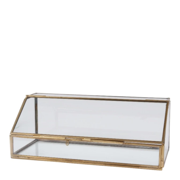 Displaybox - Gold - Kupfer und Glas - 30 x 12 cm - 1 Stück