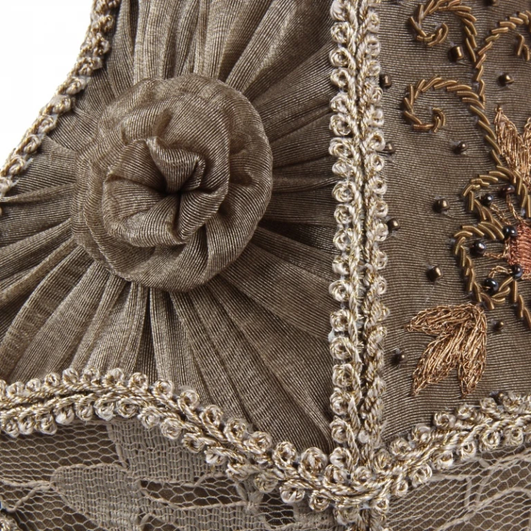 Lampenschirm Victorian Clip-On - 15 cm - taupe - Stoff