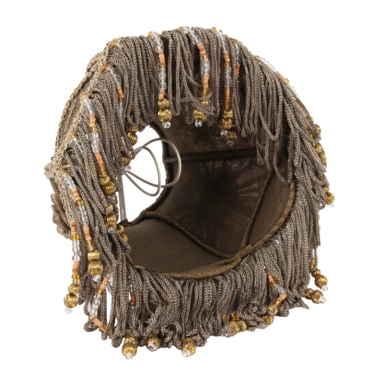 Lampenschirm Victorian Clip-On - 15 cm - taupe - Stoff