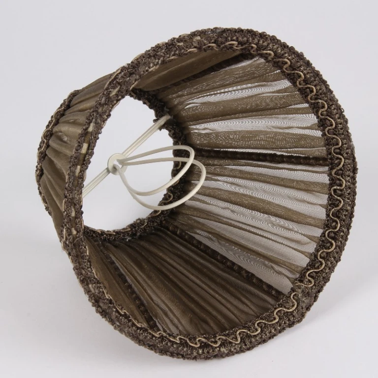 Lampenschirm - 13 cm - braun - Stoff