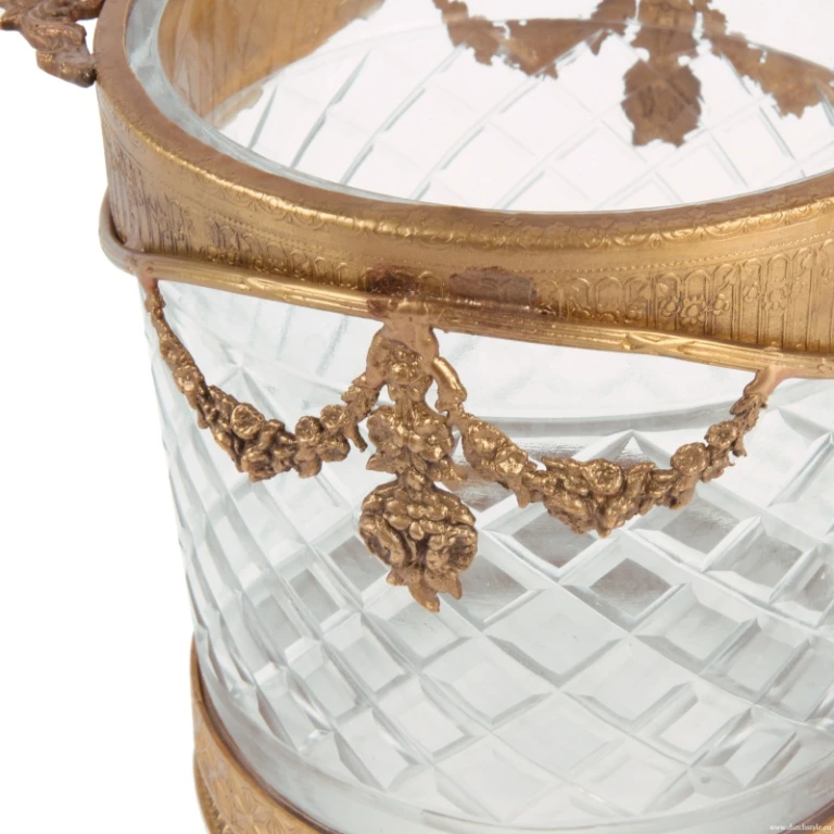 Flaschenhalter - Gold - 15 cm - Messing und Glas