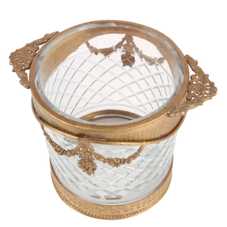 Flaschenhalter - Gold - 15 cm - Messing und Glas