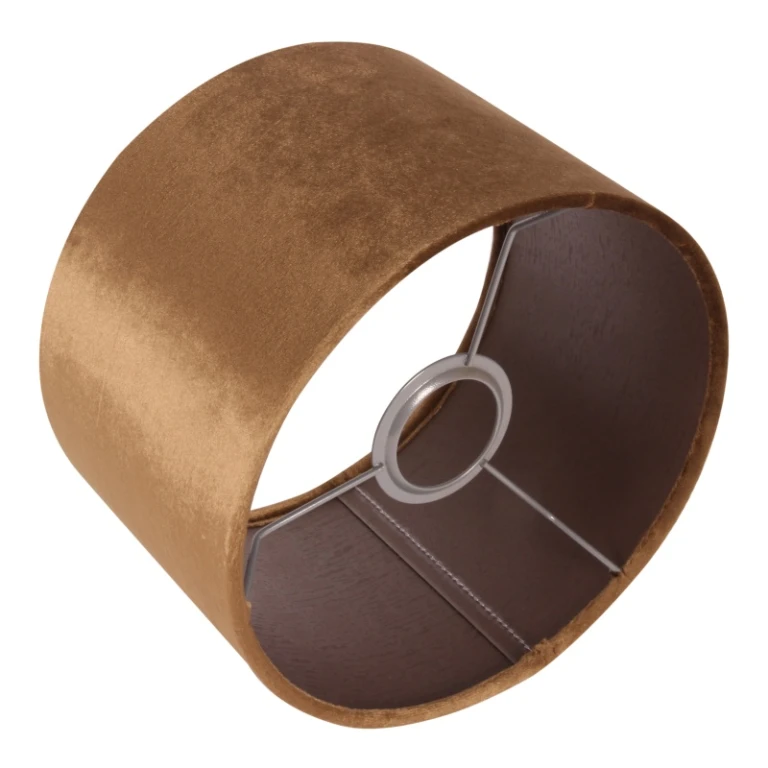 Lampenschirm Zylinder - 20 cm - Gold - Stoff