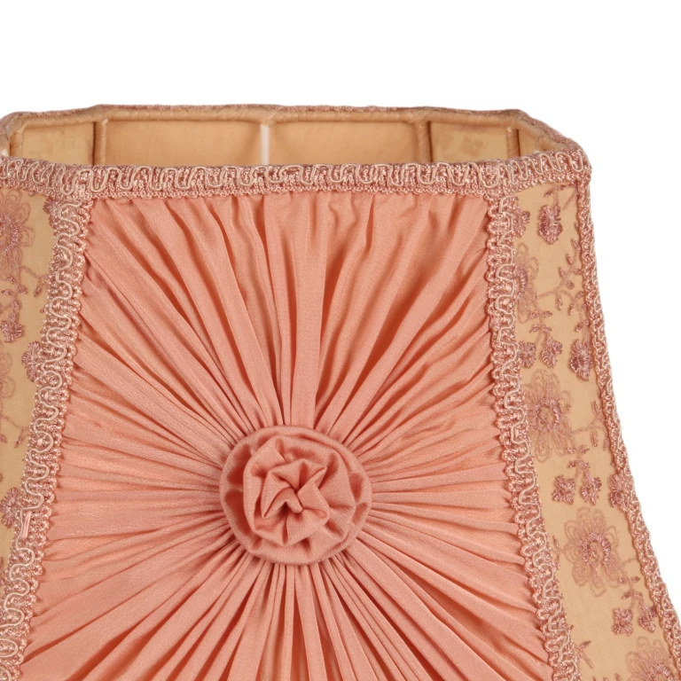 Lampenschirm Victorian Quadrat - 30 cm - Rosa - Stoff