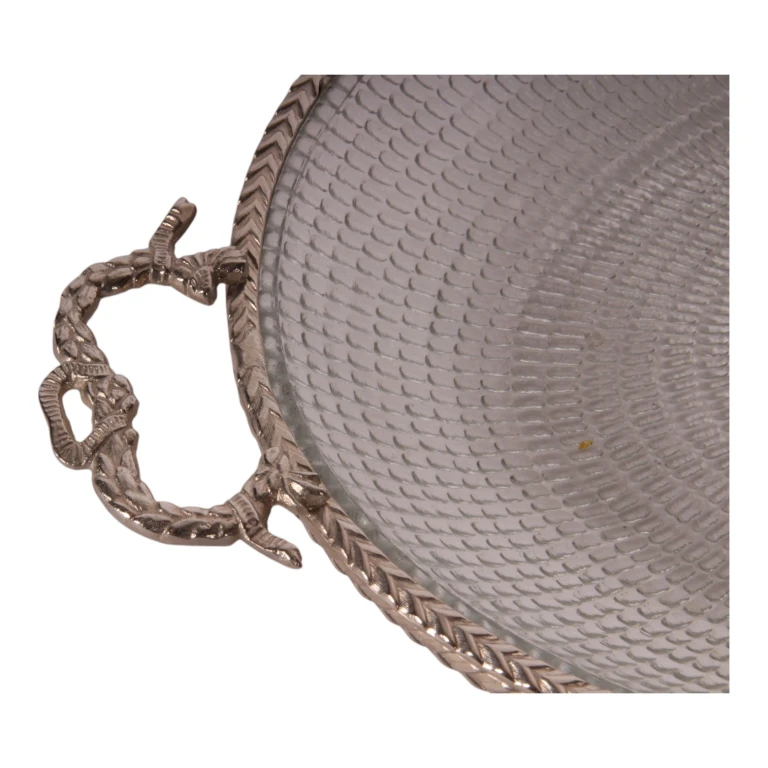 Tablett Messing und Glas – Gold – 39 cm
