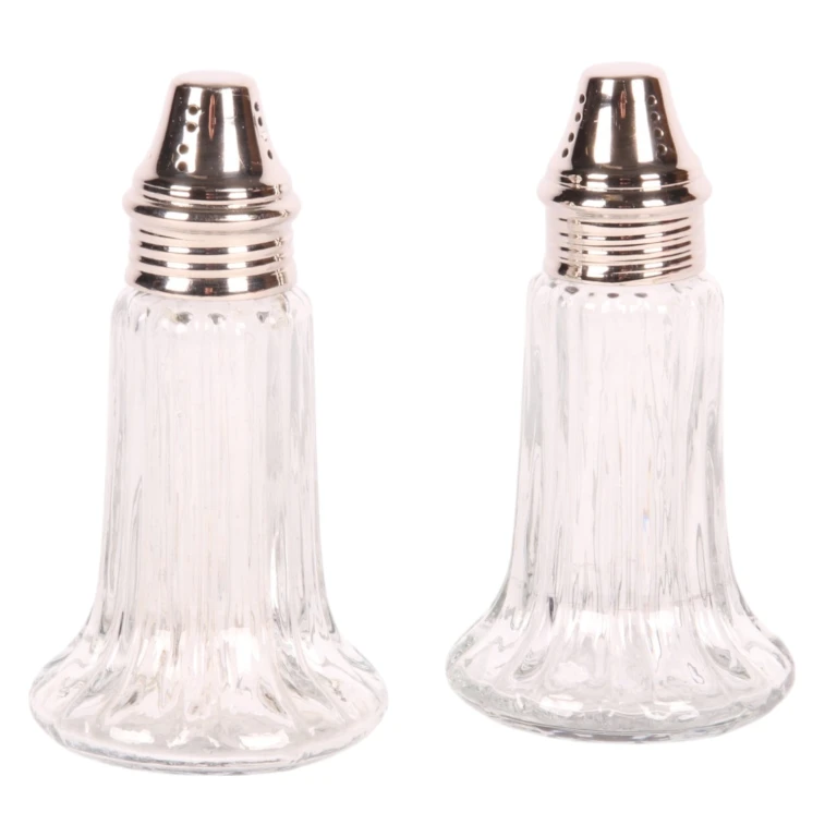 Streuer - 11 cm - Silber - Messing und Glas