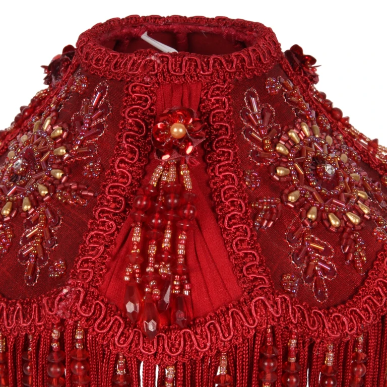 Lampenschirm Victorian Dome - 18 cm - rot - Stoff