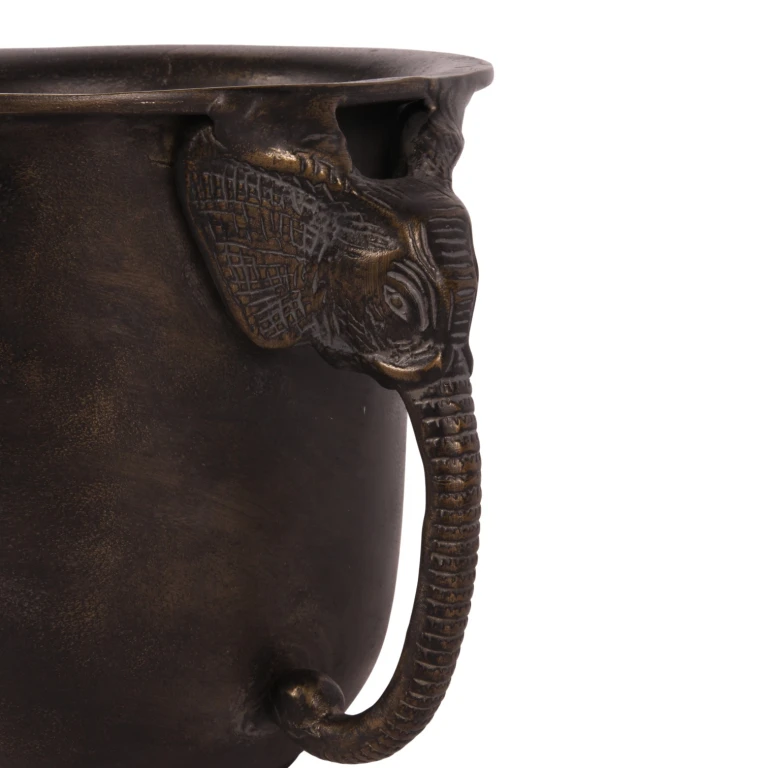 Weinkühler Elefant - antikes Gold - Aluminium - 20 cm